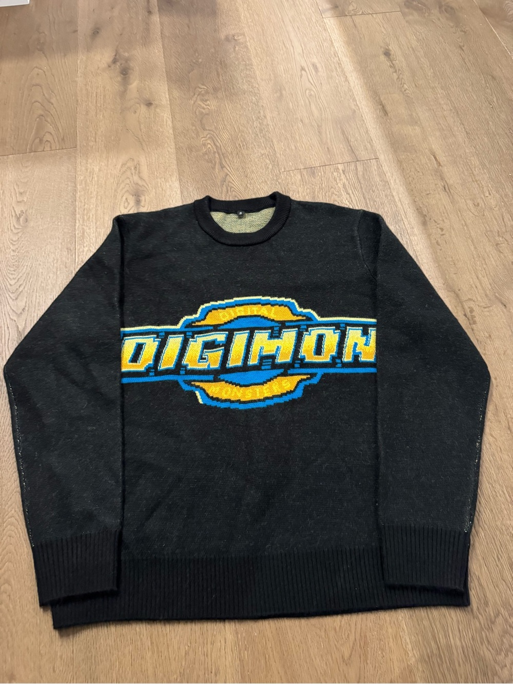 Black Digimon Logo Crewneck Sweater